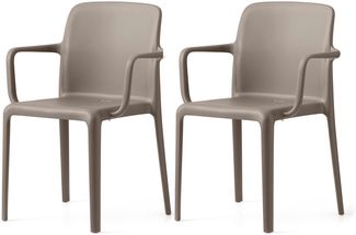 Connubia, 2 Stühle Bayo. 100% recyceltes Polypropylen Taupe matt
