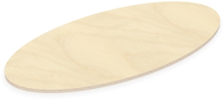 Multiplexplatte Holzplatte Tischplatte Ellipse - Größe 20 x 40 cm - Höhe 1,8 cm - Farbe Natur