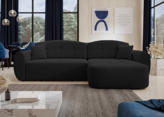 AX LIVING Ecksofa mit Schlaffunktion Nubio 282 cm breit – schwarze Couch