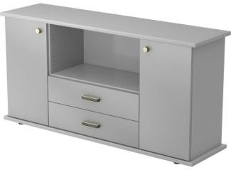 Sideboard 2 Türen, 2 Schübe SG Grau / Silber