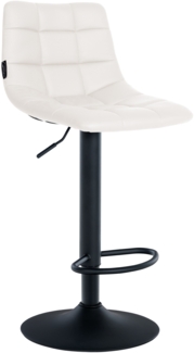 DELUKE® Barhocker DUBAI - Weiß, Kunstleder, Schwarz Barhocker mit Lehne Barstuhl Tresenhocker Tresenstuhl Kneipenhocker Kneipenstuhl