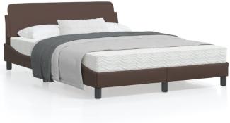 vidaXL Bettgestell "Dover" Braun 140x200 cm Kunstleder 373200
