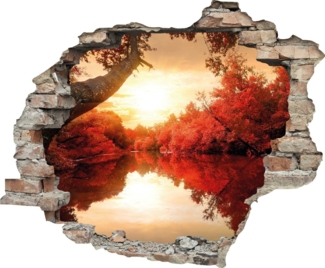 queence Wandtattoo Fluss (1 St), Wandsticker, Wandbild, selbstklebend, 3D, Wanddurchbruch