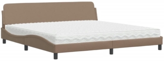 vidaXL Bett mit Matratze "Dover" Cappuccino-Braun 200x200 cm Kunstleder 3208481