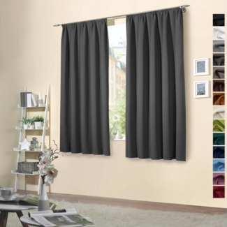 heimtexland Verdunkelungsvorhang Verdunklungsgardinen Thermo Vorhänge blickdicht (2 St), Kräuselband, verdunkelnd, Verdunklungsstoff, Sonnenschutz Verdunkelung Kälteisolierung Schalldämmung