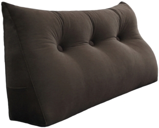 VERCART Keilkissen, Braun, Samt, 50 x 20 x 100 cm