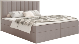 Selsey 'Togents' Boxspringbett 160x200 mit Stauraum und Topper, hydrophobe Chenille, braun