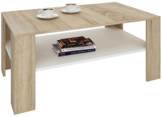CARO-Möbel Couchtisch, Couchtisch Wohnzimmer Beistell Sofa 100x60 cm in 4 Farben mit Ablage