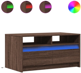 vidaXL LED-Couchtisch Braun Eichen-Optik Holzwerkstoff 851997