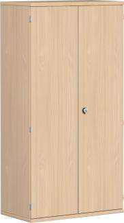 Garderobenschrank mit ausziehbarem Garderobenhalter, 80x42x154cm, Buche