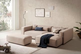 LeGer Home by Lena Gercke Polsterecke PIARA XXL, L-Form mit Schlaffunktion, Big-Sofa in Cord o. Leinenoptik, Hocker stellbar zum Schlafsofa (Krokodilverbinder), tiefe Sitzfläche