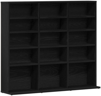 vidaXL CD-Schrank Schwarz Eichen-Optik 100x23x89,5 cm Holzwerkstoff 862481