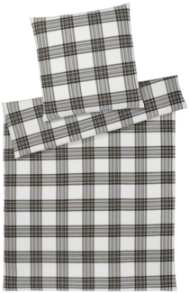 Elegante Flanell Bettwäsche Westminster 2666-7 Kariert Schoko 135x200