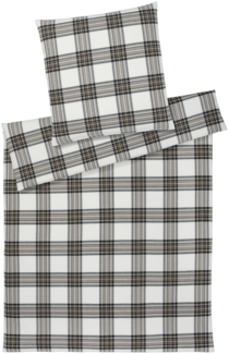 Elegante Flanell Bettwäsche Westminster 2666-7 Kariert Schoko 135x200
