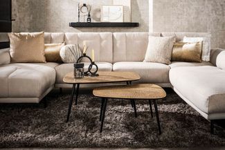 KAWOLA Couchtisch LAUCA Set 2-tlg. Metall bronze viereckig 42 x 70 x 80 cm