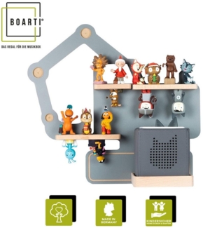 Boarti 'Bagger' Tonies-Regal, Holz grau, 44x39 cm