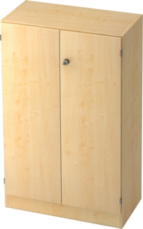 bümö office Aktenschrank abschließbar, Büroschrank klein aus FSC-Holz, 80cm breit in Ahorn - abschließbarer Schrank, Büroschrank abschließbar, Büro Möbel Schrank System, 6550-3-3-SG