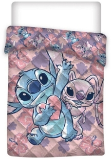 Disney Lilo & Stitch Tagesdecke 200x140 cm – Flauschige Steppdecke für Kinderzimmer