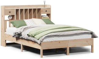 vidaXL Massivholzbett mit Regal ohne Matratze 140x190 cm Kiefer 3322921