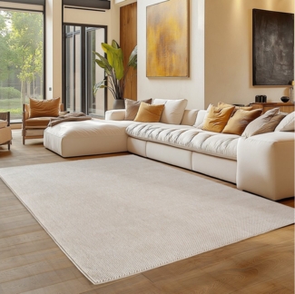 Carpettex Designteppich Einfarbig Boucle Loop, Rund, Höhe: 7 mm, Teppich Wohnzimmer, Schlafzimmer, Gästezimmer