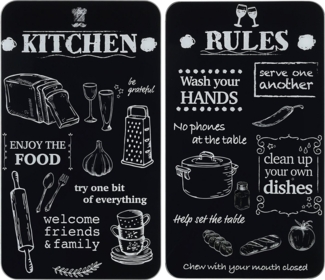 Maximex Herd-Abdeckplatte Universal Modell KITCHEN RULES, Glas, Kunststoff, (Set, 2 tlg), für Induktions-, Glaskeramik-, Elektro- und Gasherde, höhenverstellbar