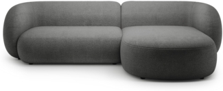 Micadoni Ecksofa Kate 3-Sitzer Rechts Boucle Dunkelgrau