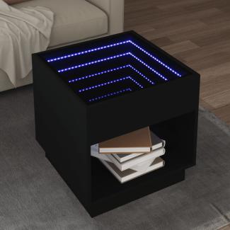 vidaXL Couchtisch mit Infinity-LED Schwarz 50x50x50 cm 847652