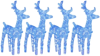 vidaXL LED-Rentiere 4 Stk. Blau 160 LEDs Acryl 3154258