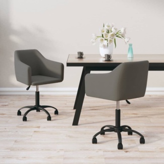 vidaXL Esszimmerstühle 2 Stk. Drehbar Dunkelgrau Samt, Drehbar [331222]