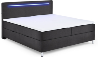 Boxbett >Candela< Liegefläche 180x200cm, anthrazit/LED - Stellmaß: 182x110x209cm (BxHxT)