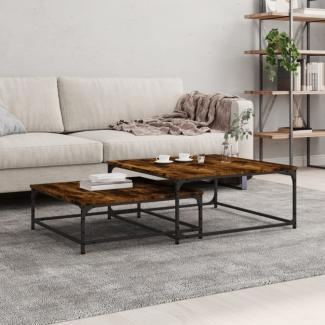 vidaXL Satztische 2 Stk. Räuchereiche Holzwerkstoff 832820