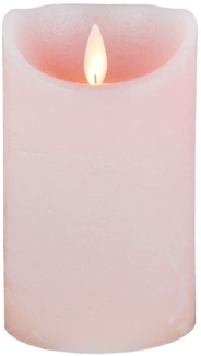 LED Echtwachskerze Wachskerze Stumpenkerze Kerze mit Timer flammenlos rosa
