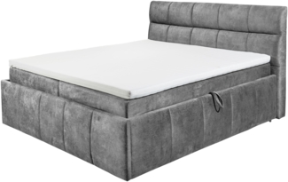 Boxbett >AVIDANO 6< 180x200 cm Liegefläche, Bezug in grey - 203x123x213cm (BxHxT)