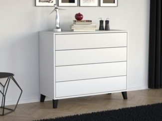 Beautysofa Kommode HOME 4S mit 4 Schubladen (Zwei Breiten: 100 cm oder 80 cm)