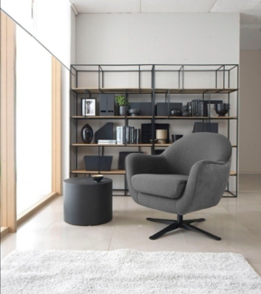 TRENDMANUFAKTUR Drehsessel Mira, Loungesessel, in zeitlosem, modernen Stil mit praktischer Drehfunktion