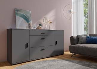 Kommode Henley Sideboard 180x43,5x86cm graphit grau 2-türig