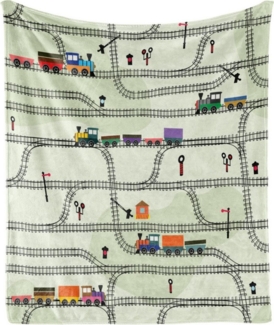 Wohndecke Gemütlicher Plüsch für den Innen- und Außenbereich, Abakuhaus, Eisenbahn Straßen Trains Lokomotiven