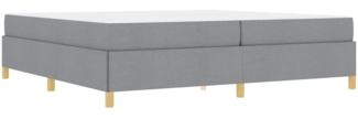 vidaXL Boxspringbett mit Matratze Hellgrau und Weiß 200 x 200 cm Stoff 3398962