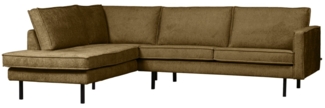 Ecksofa Rodeo aus Struktursamt Links, Brass