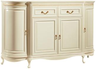 Casa Padrino Luxus Barock Kommode Creme / Gold 168,9 x 46,7 x H. 105 cm - Prunkvolle Kommode mit 4 Türen und 2 Schubladen - Luxus Qualität