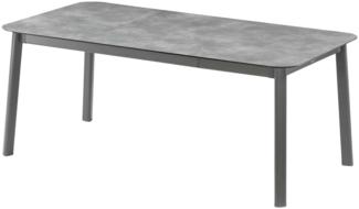 ORON Gartentisch 100x185, Tischplatte: HPL, Aluminiumgestell in Titane, ausziehbar