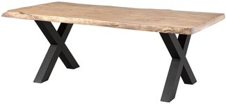 Baumtisch Mango 240x100x77 beige lackiert / X-Beine anthrazit matt FREEFORM 5