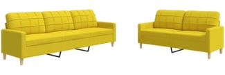 vidaXL 2-tlg. Sofagarnitur Hellgelb Stoff 3278324