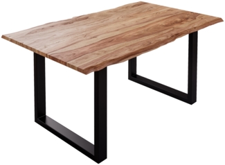 Baumkante Esstisch Sheesham naturbelassen 160 x 85 schwarz Mailand 76473869