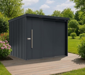 Takubo Casa L | Gerätehaus aus Metall mit Boden | Anthrazit