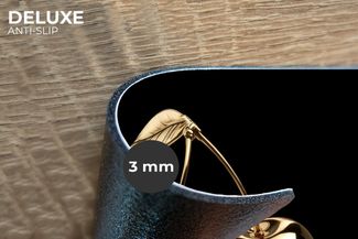 MuchoWow Platzset Kirsche - Schwarz - Gold - Chrom, (6-St), Platzsets, Tischset, Abwaschbar, Tischsets, Platzdeckchen