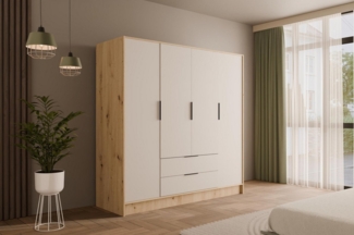 ALTDECOR Drehtürenschrank KOLIN (Kleiderschrank Garderobenschrank mit viel Stauraum, Moderner Schrank) Vielseitiger Drehtürenschrank mit Spiegeltüren Spiegel Flügeltüren