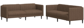 vidaXL 2-tlg. Sofagarnitur Braun Stoff 3209246