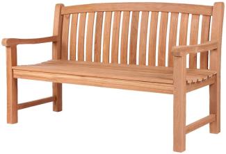 YOURSOL Holzbank mit Lehne Woodie, Breite 120 | 150 cm, Teak natur, wetterfeste rustikale Gartenbank