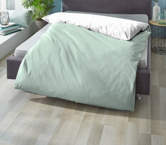 biberna 0636047 Mako-Satin Bettwäsche PUNKTE - MIX & MATCH, mint, 1x 155x220 cm